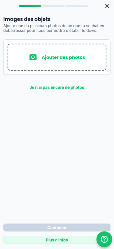 Illustration de l'interface pour prendre les photos