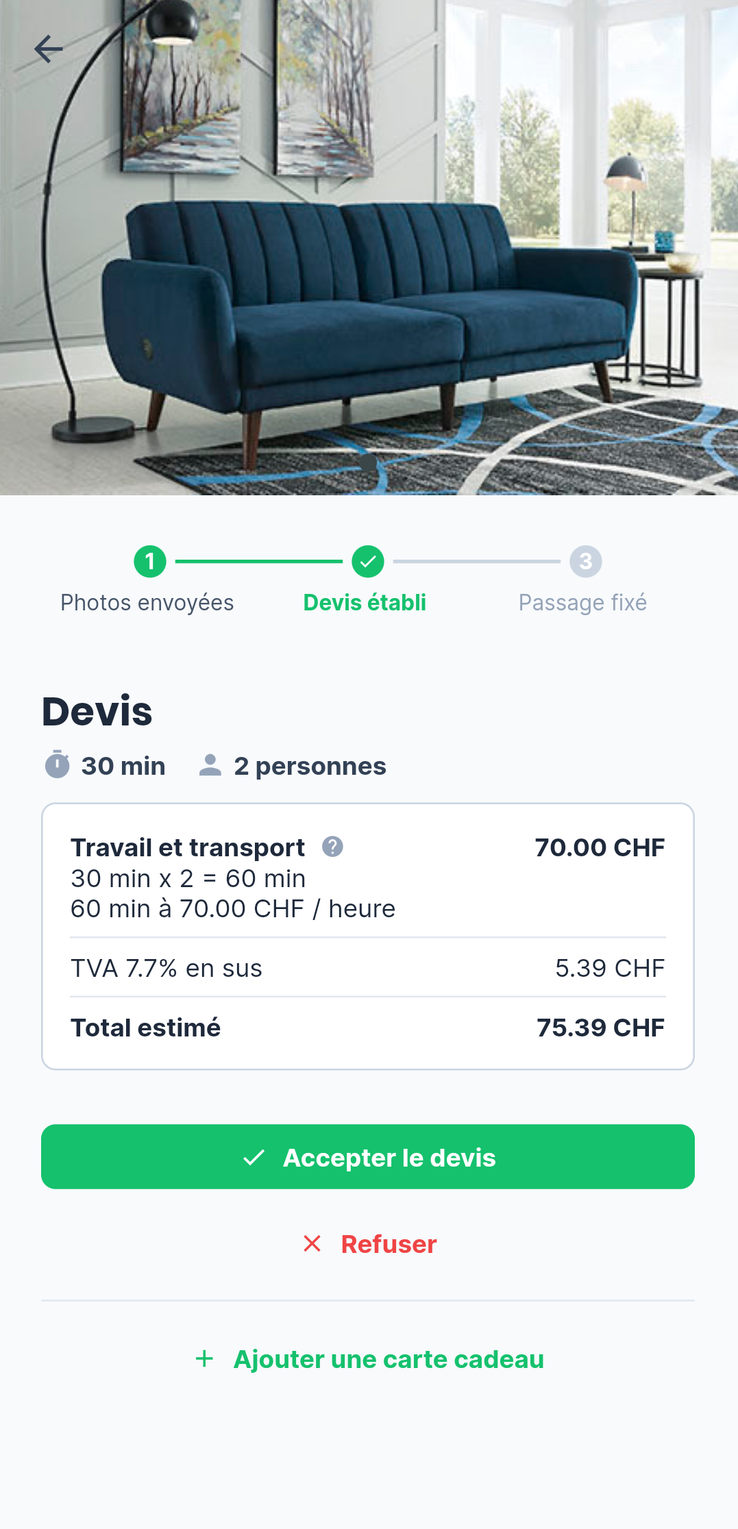 Illustration d'un devis de debarras